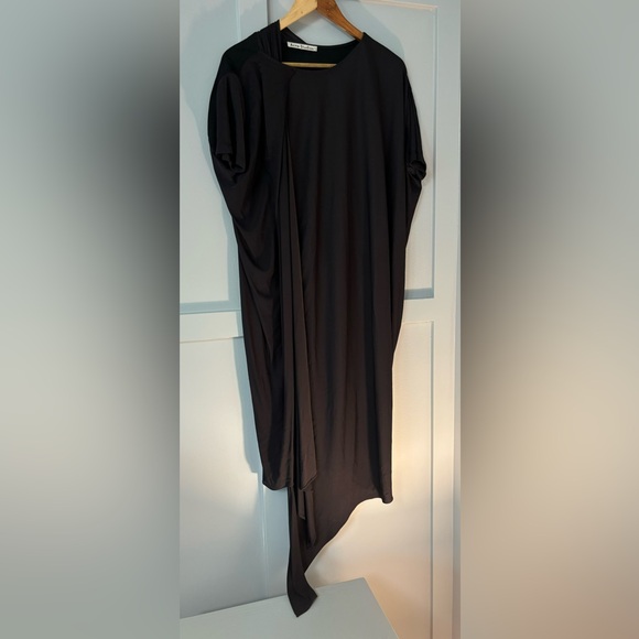 💙Acne Studios Tammi Jersey Asymmetrical Draped Dress - Picture 4 of 9